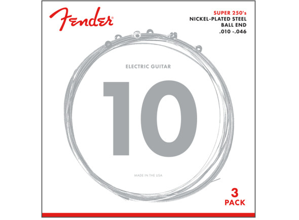 Fender  Super 250R NPS Ball End Strings (.010-.046 Gauges) 3-Pack